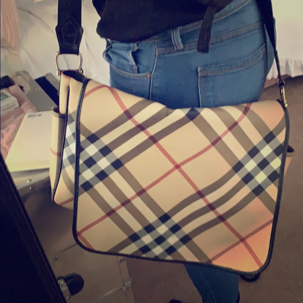 Burberry Nova Check Messenger Diaper bag